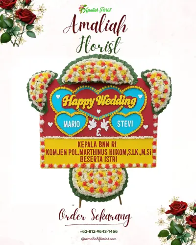 Karangan Papan Bunga Pernikahan di Jamali